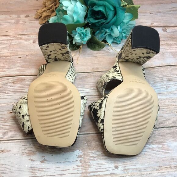Nine West Snake Print GIGI Block Heel Sandals - Picture 6 of 7